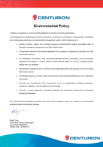 Centurion Environmental Policy