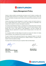 Centurion Injury Management Policy